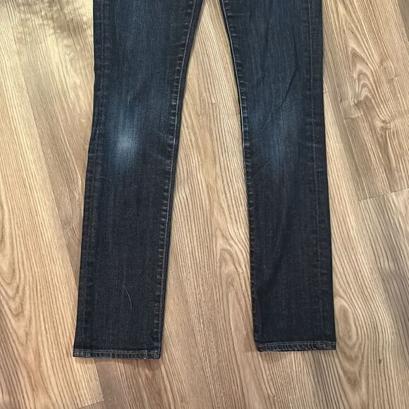 AG ADRIANO GOLDSCHMIED THE STEVIE SLIM STRAIGHT DARK WASH JEANS EUC SIZE 27 - Picture 6 of 10
